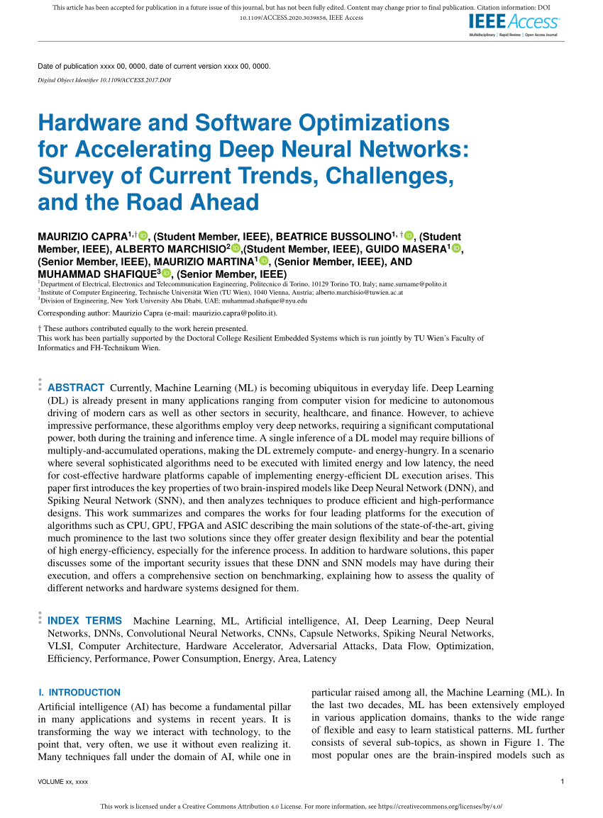 PDF) Hardware and Software Optimizations for Accelerating Deep