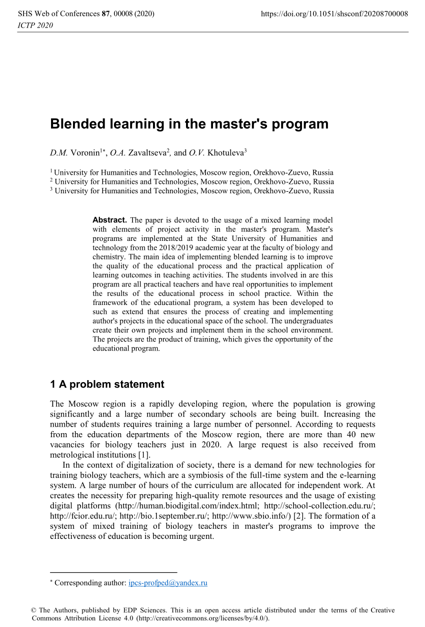 master thesis blended learning