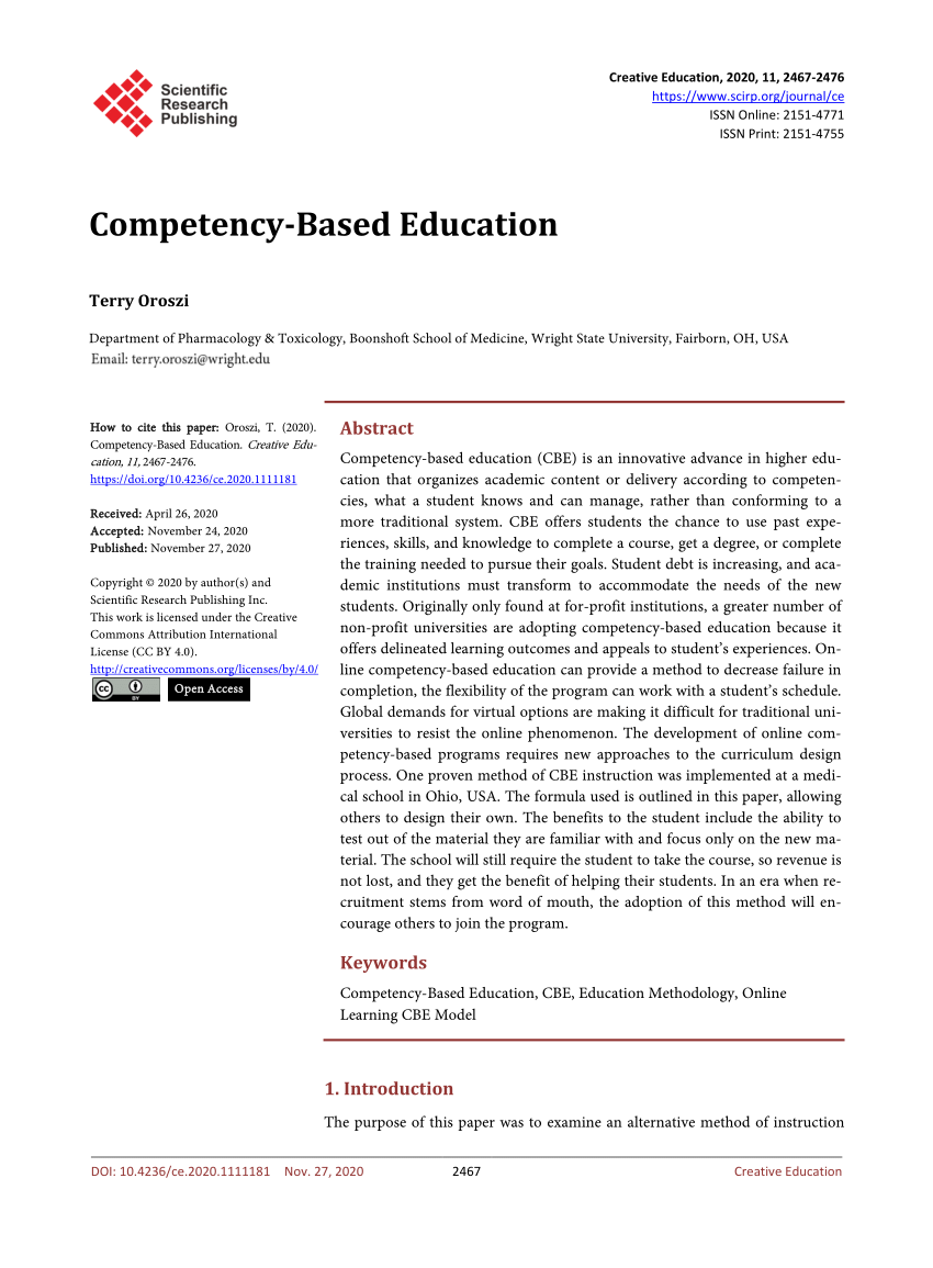 Pdf Competency-based Education