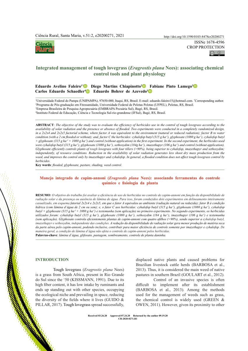 Germinação, superação da dormência de sementes e dispersão endozoocórica  por bovinos de espécies nativas de pastagens naturais - Azevedo - Austral  Ecology - Wiley Online Library