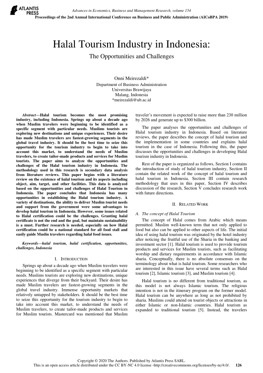 (PDF) Halal Tourism Industry in Indonesia:: The Opportunities and