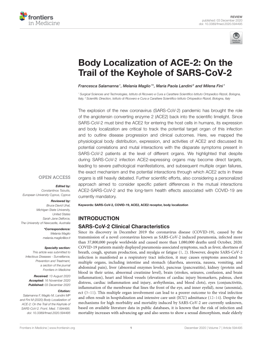 PDF) Body Localization of ACE-2: On the Trail of the Keyhole of 