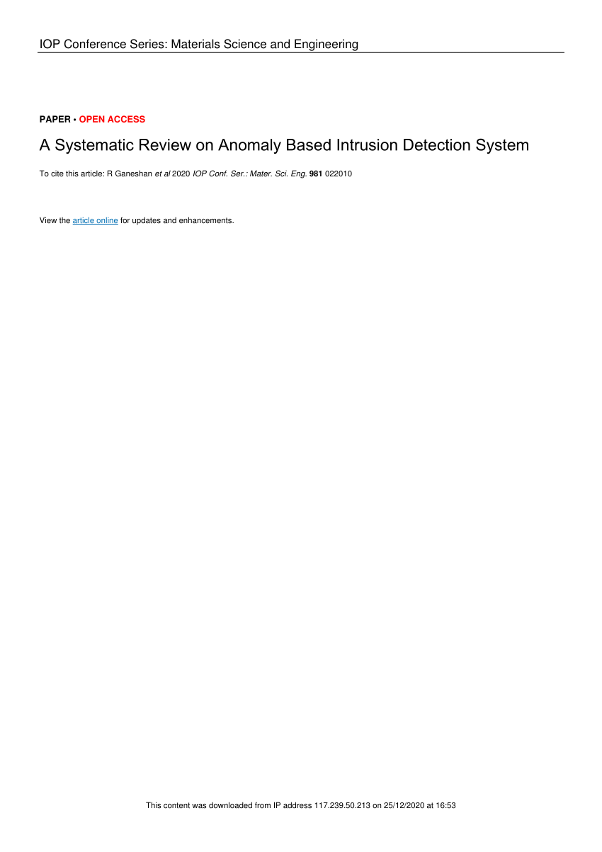 a systematic literature review of methods and datasets for anomaly based network intrusion detection