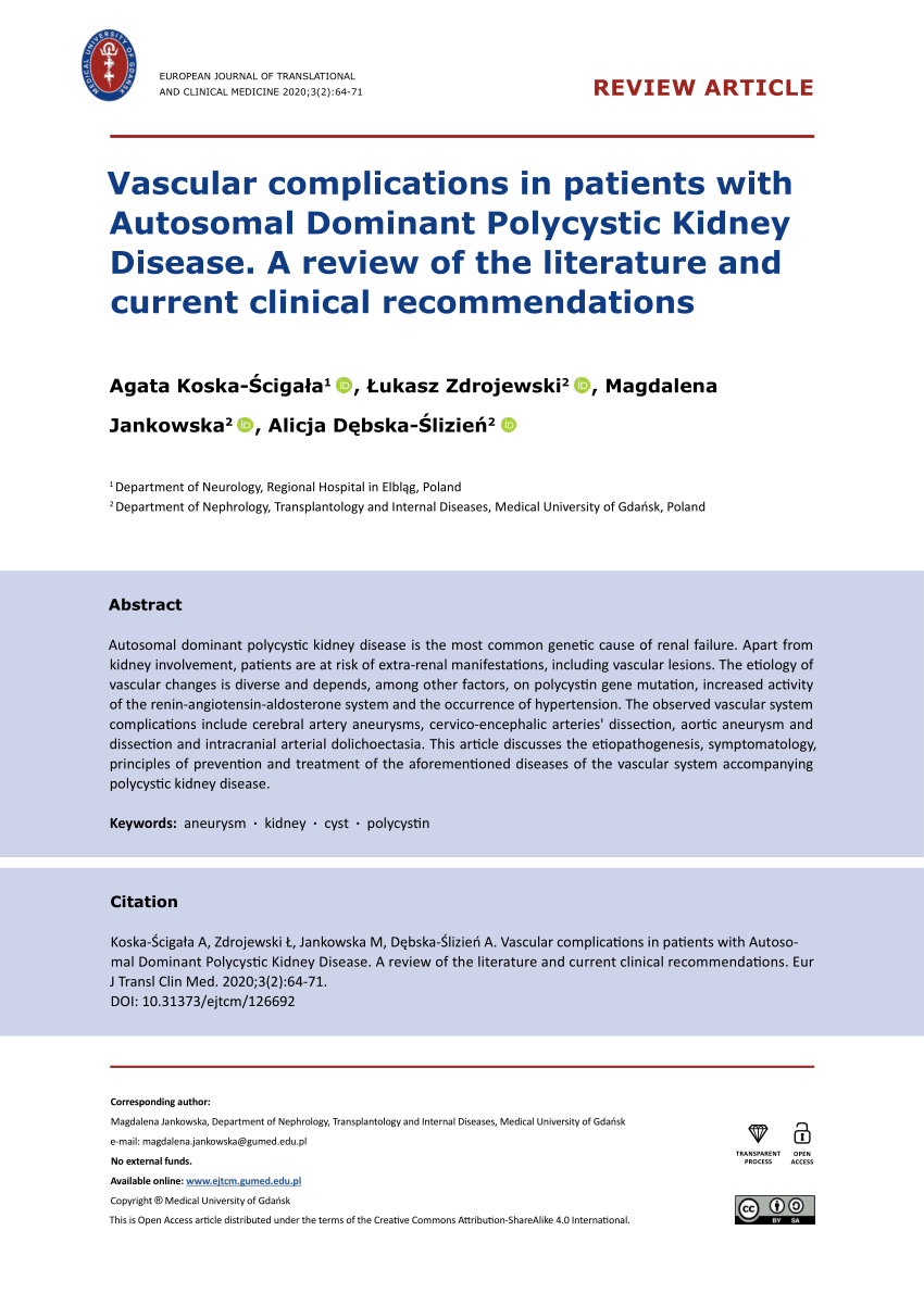 literature review of polycystic kidney disease