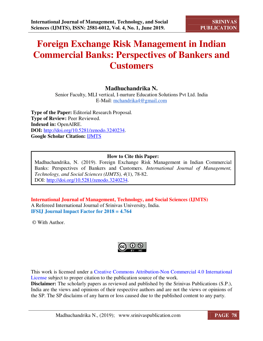 case study on foreign exchange risk management in india