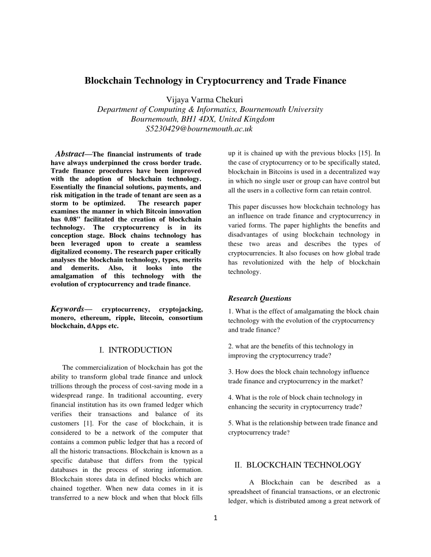 research paper on cryptocurrency