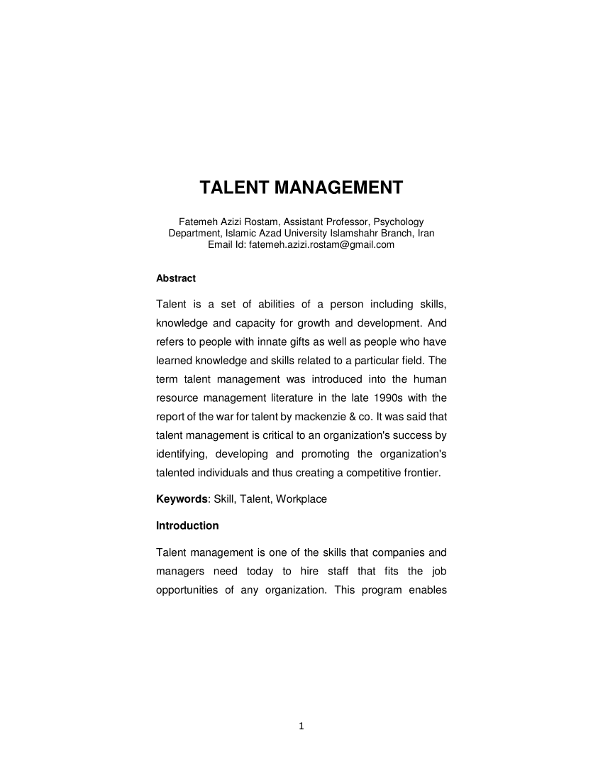 talent management thesis pdf