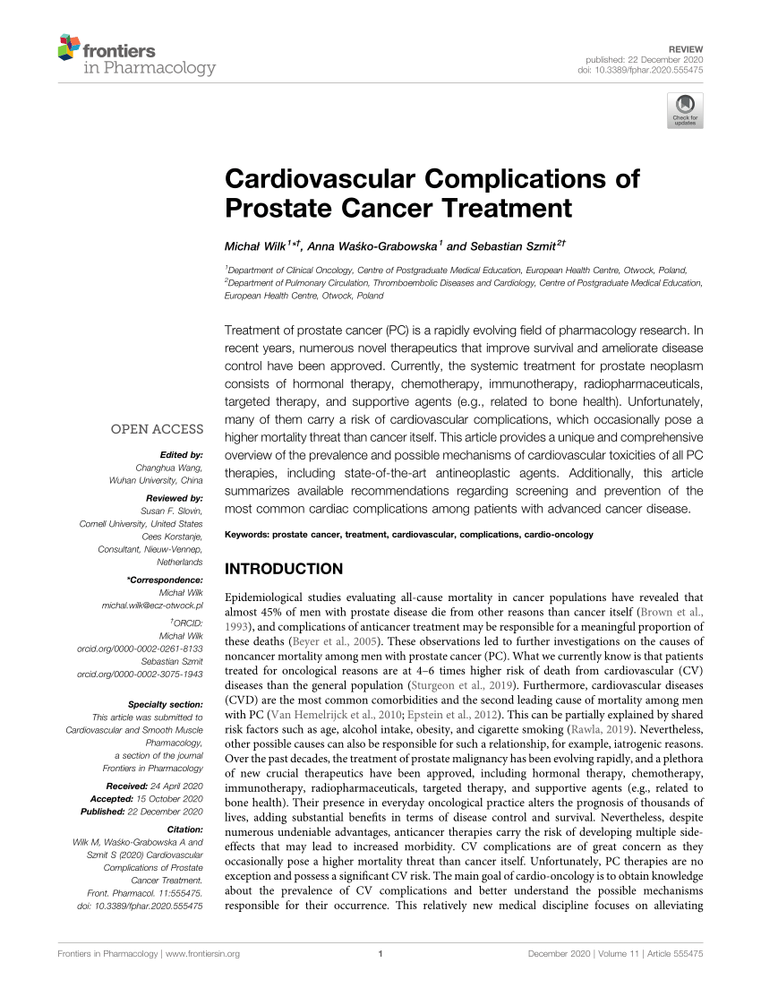 Pdf Cardiovascular Complications Of Prostate Cancer Treatment 1772