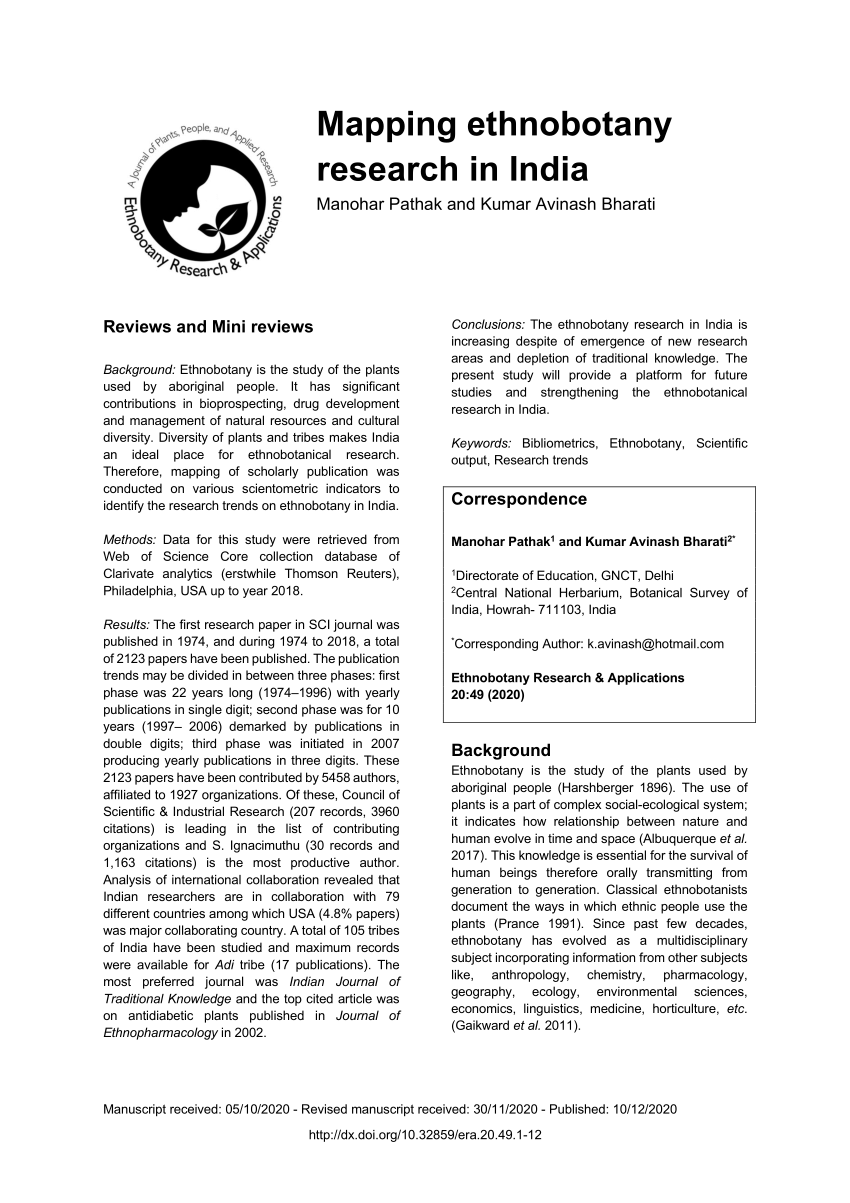 ethnobotany research and applications impact factor