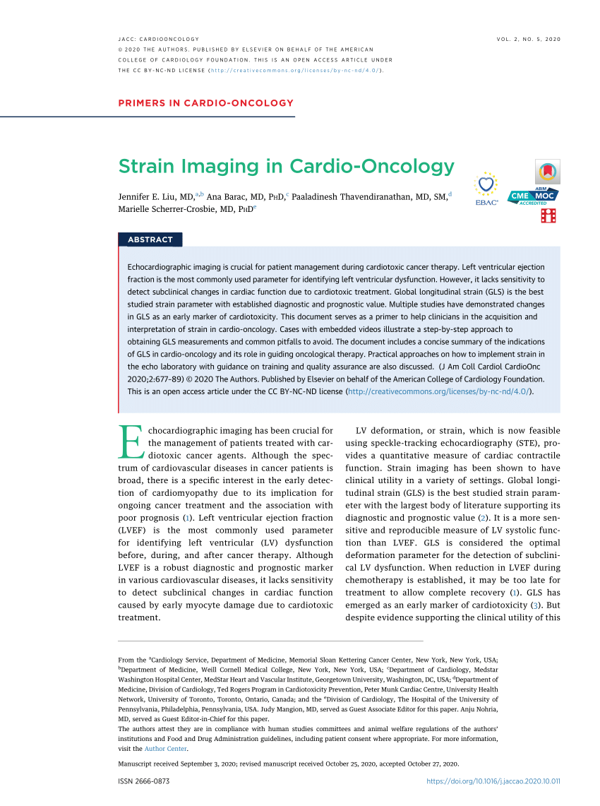 The Role of Strain Imaging in Oncology and Vendor-to-Vendor Variability -  American College of Cardiology