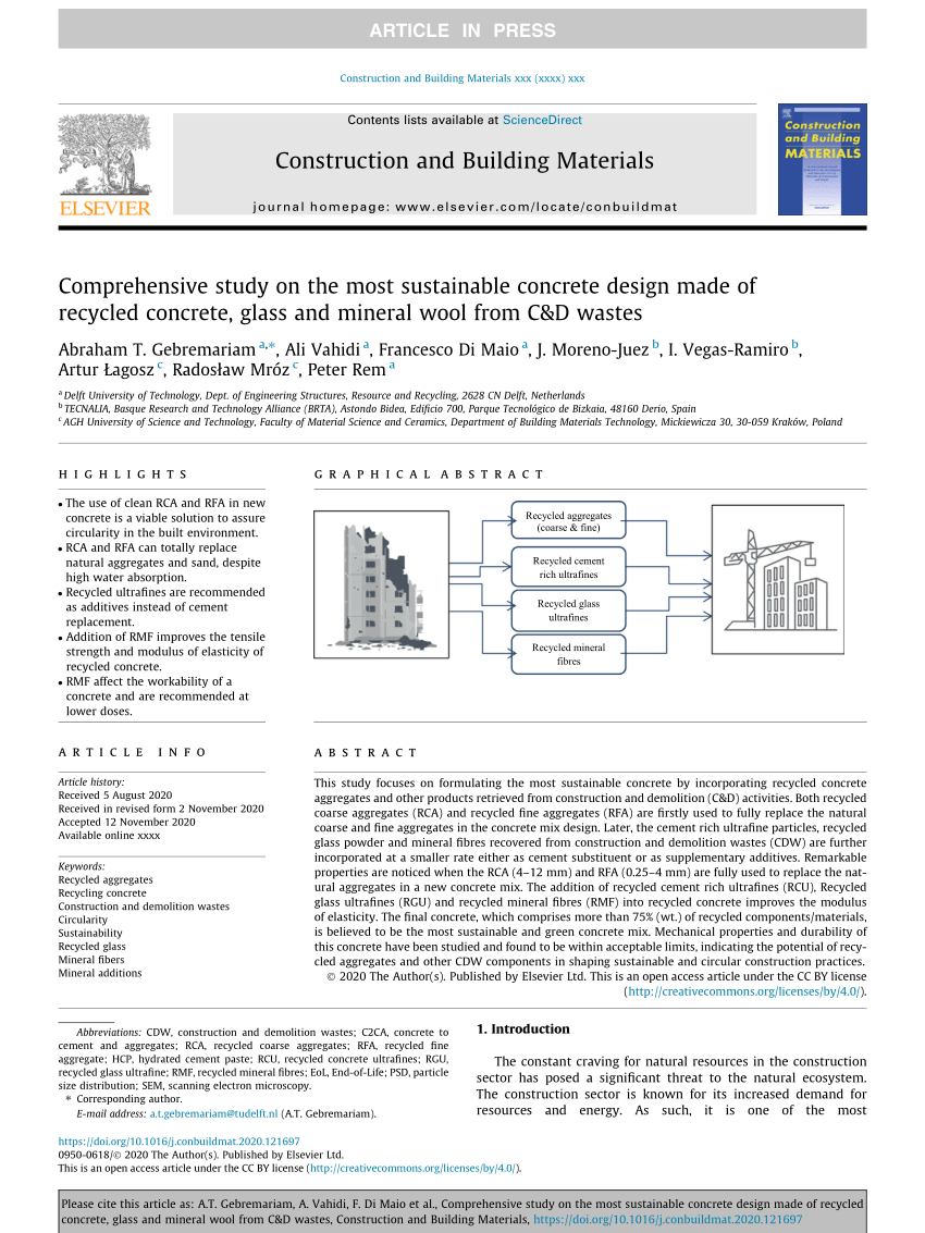 Use of recycled fibers in concrete composites: A systematic comprehensive  review - ScienceDirect