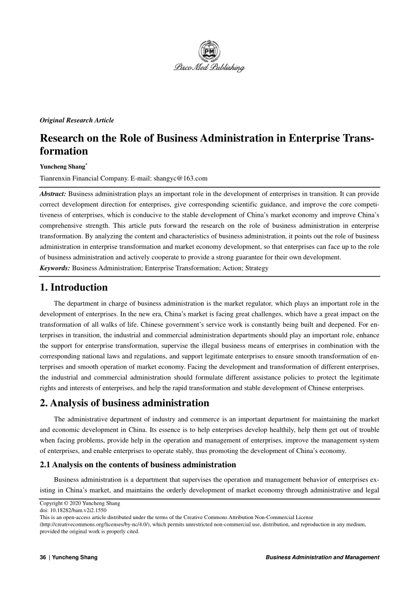 research on business administration pdf