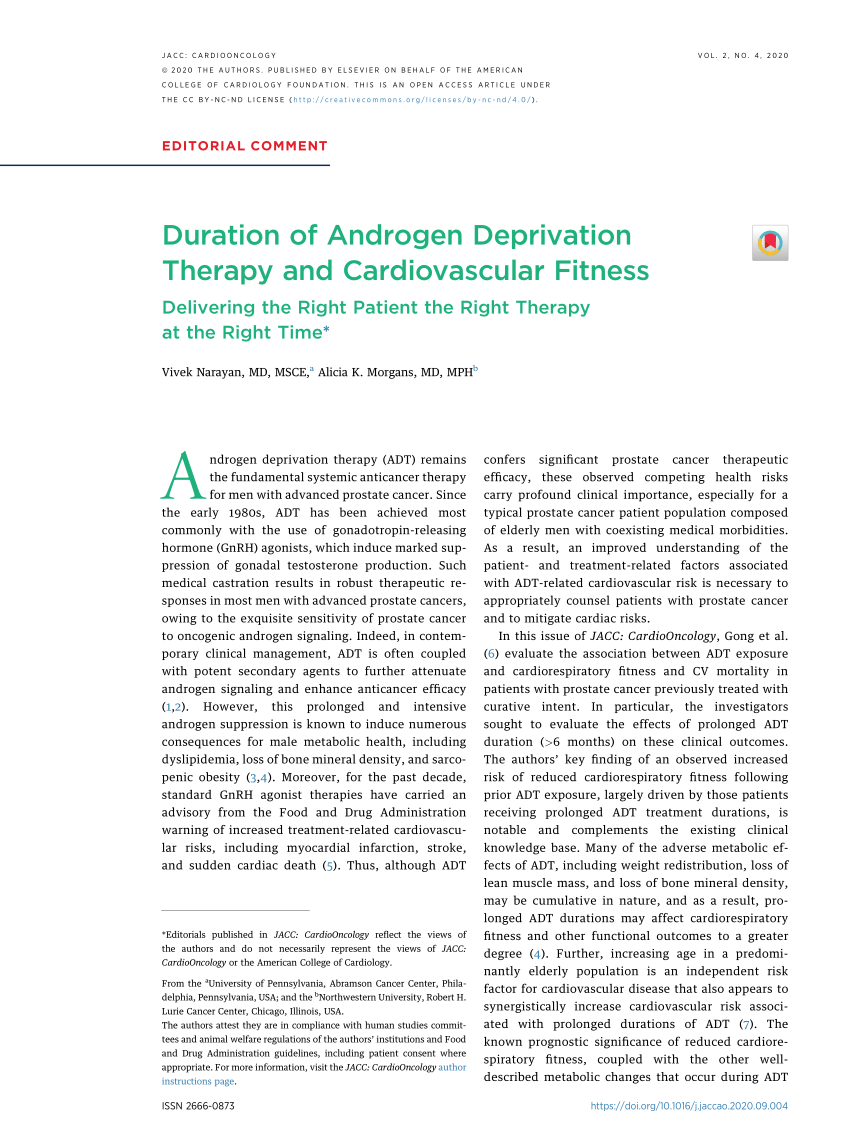 Pdf Duration Of Androgen Deprivation Therapy And Cardiovascular Fitness 8686