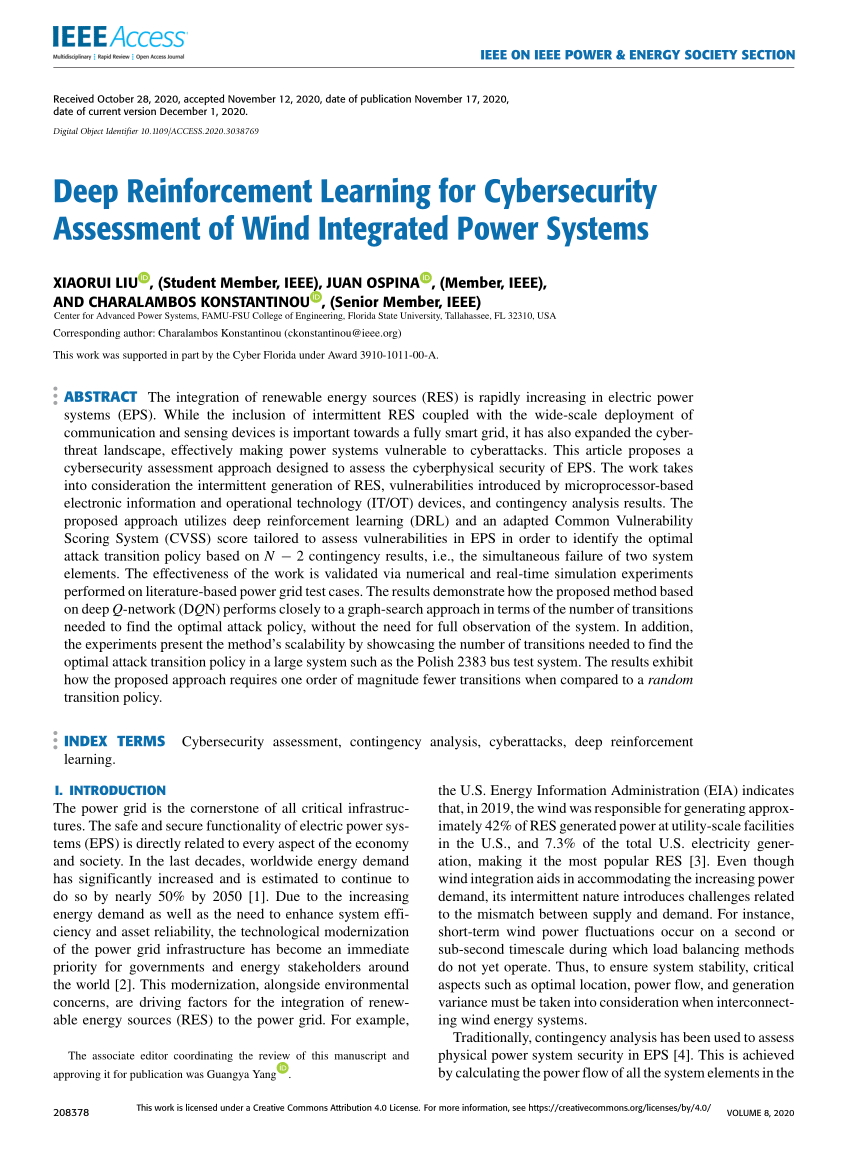 PDF) Deep Reinforcement Learning for Cybersecurity Assessment of 