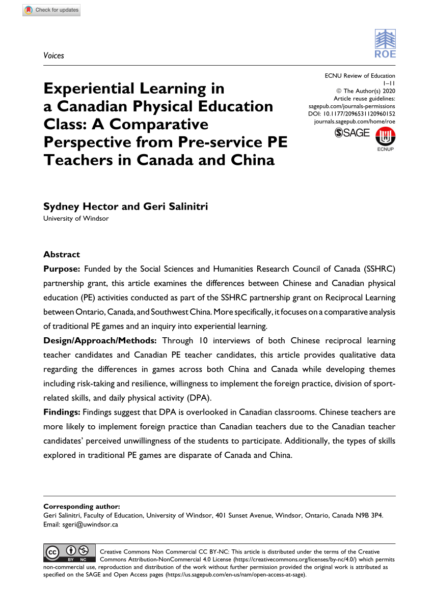 Physical Education, Bachelor degree in Ontario