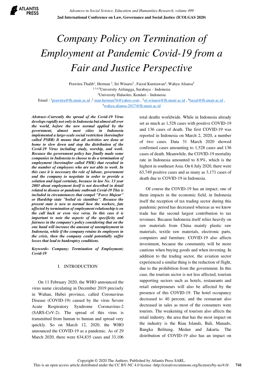 Termination of a Contract or Agreement, including your COVID-19 pandemic  options