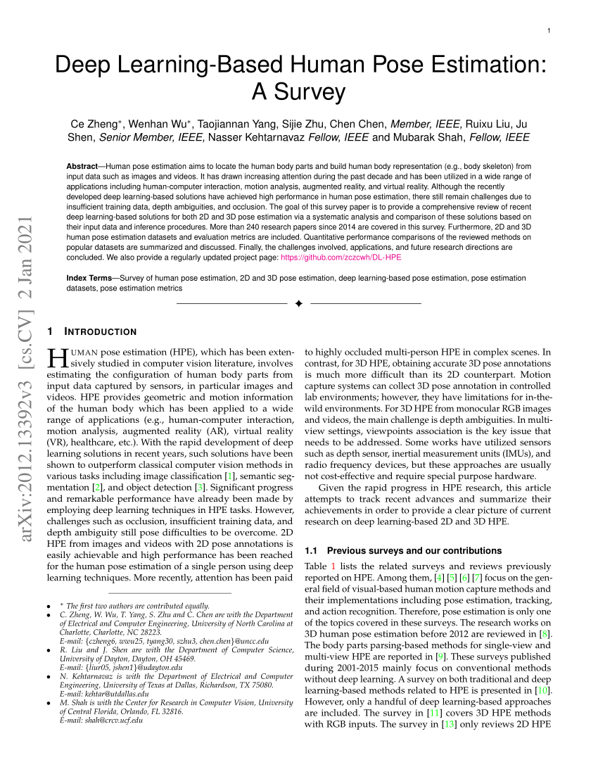 PDF) 3D Human Pose Estimation Via Deep Learning Methods | Helal Khan, Md  Humayun Kabir, and Md. Jahidul Islam - Academia.edu