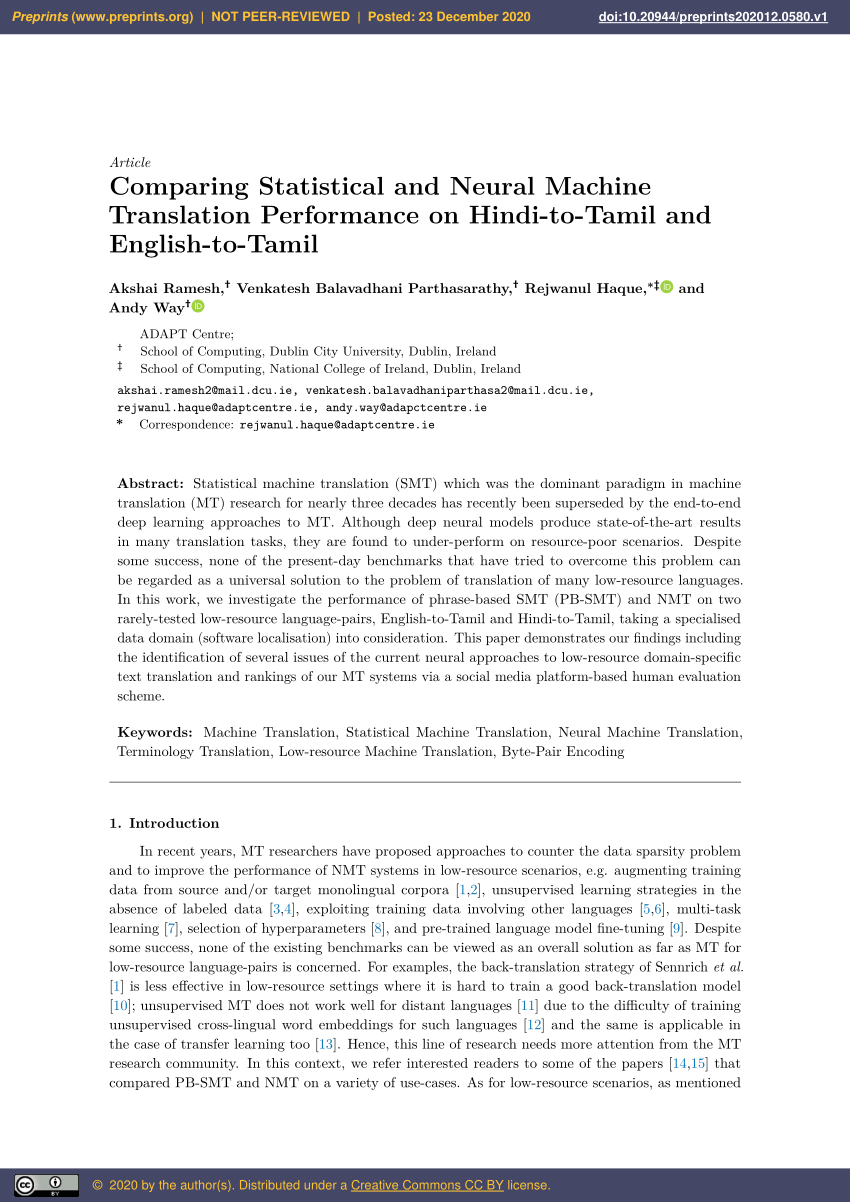 PDF Comparing Statistical and Neural Machine Translation ...