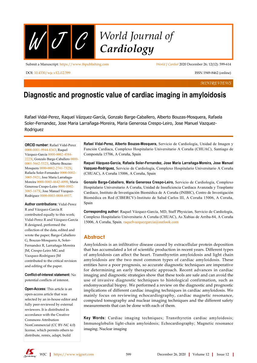 Diagnostic and prognostic value of cardiac imaging in amyloidosis