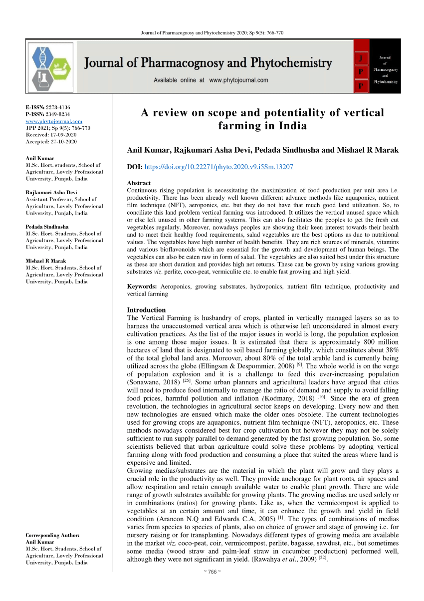 vertical farming in india research paper
