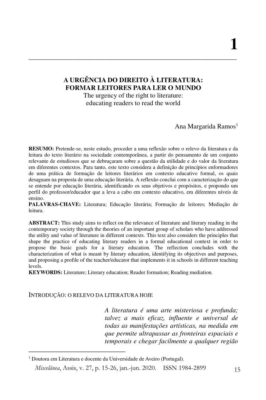 Formar Leitores para Ler o Mundo - Leitura Gulbenkian - Fundação