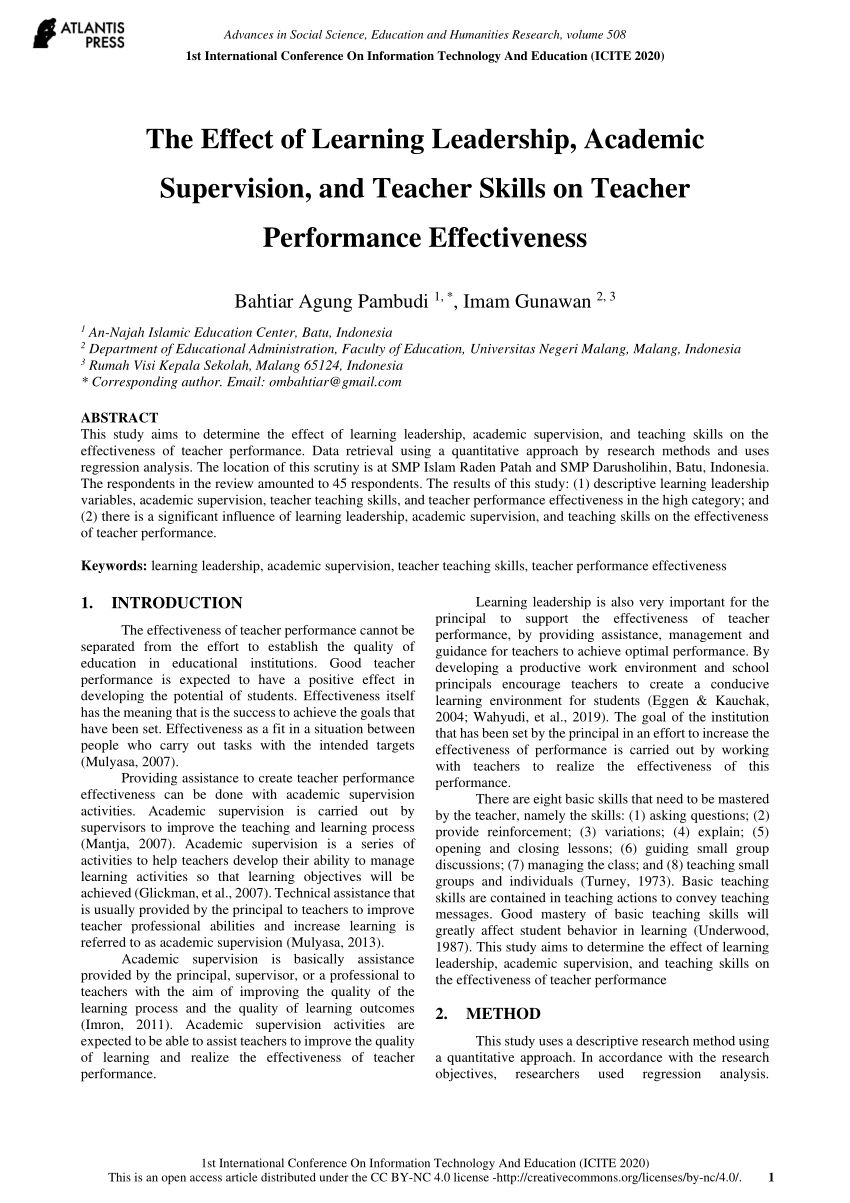 research on teacher performance