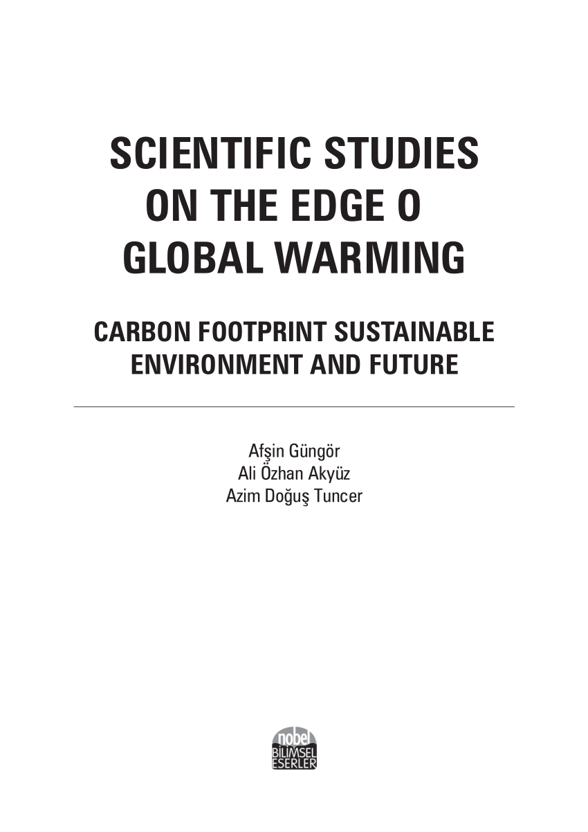 Pdf Scientific Studies On The Edge Of Global Warming Carbon Footprint Sustainable Environment And Future