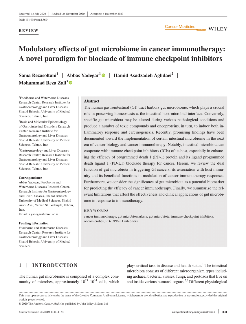 Ugle toksicitet melodi PDF) Modulatory effects of gut microbiome in cancer immunotherapy: A novel  paradigm for blockade of immune checkpoint inhibitors