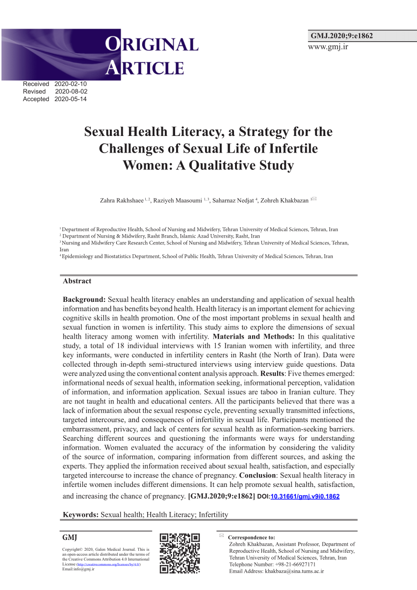 PDF Sexual Health Literacy a Strategy for the Challenges of