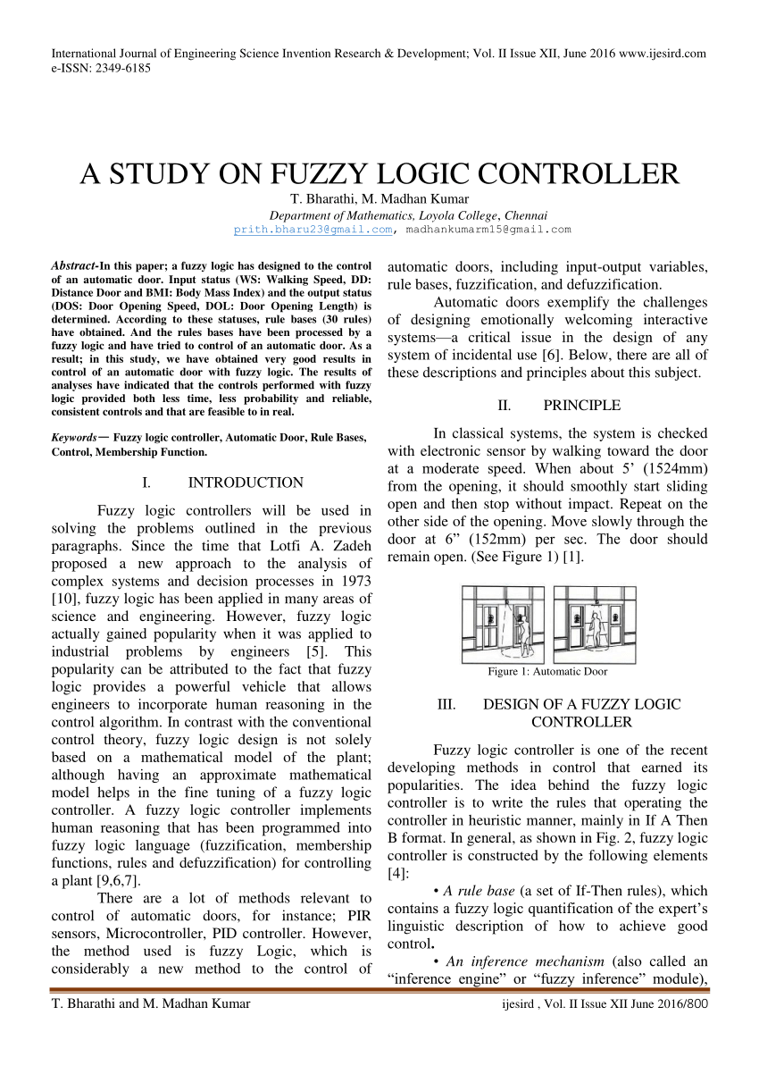 fuzzy logic controller research papers