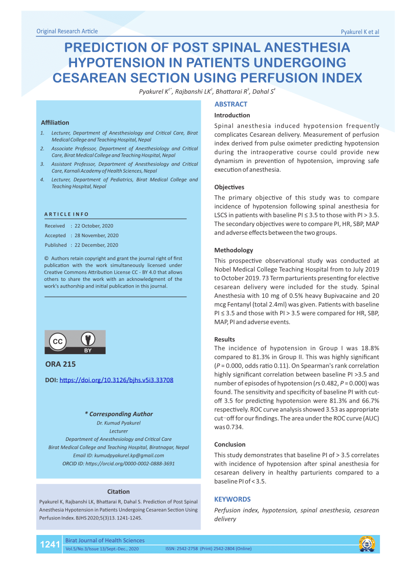 perfusion index thesis