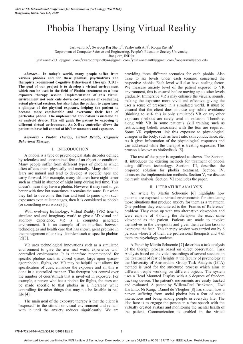 phobia research paper pdf