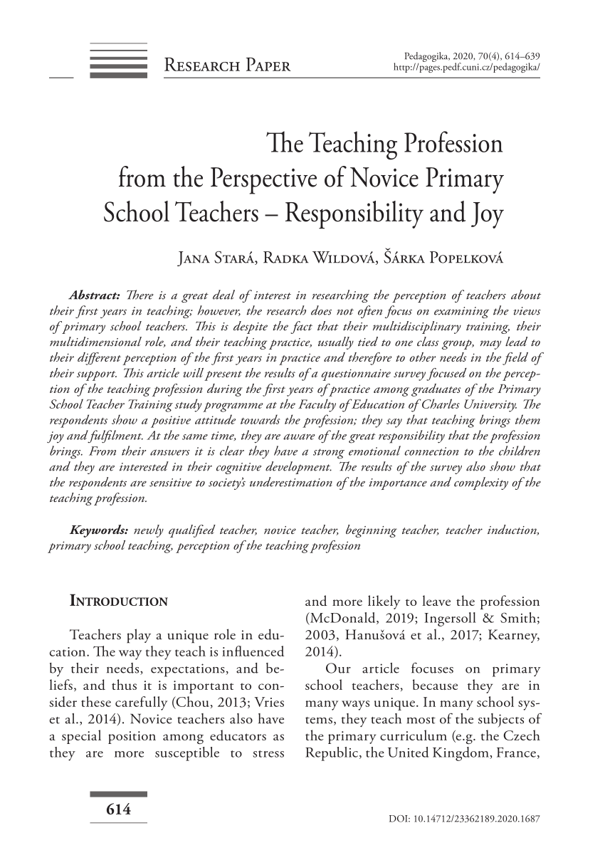 research article about teaching profession pdf