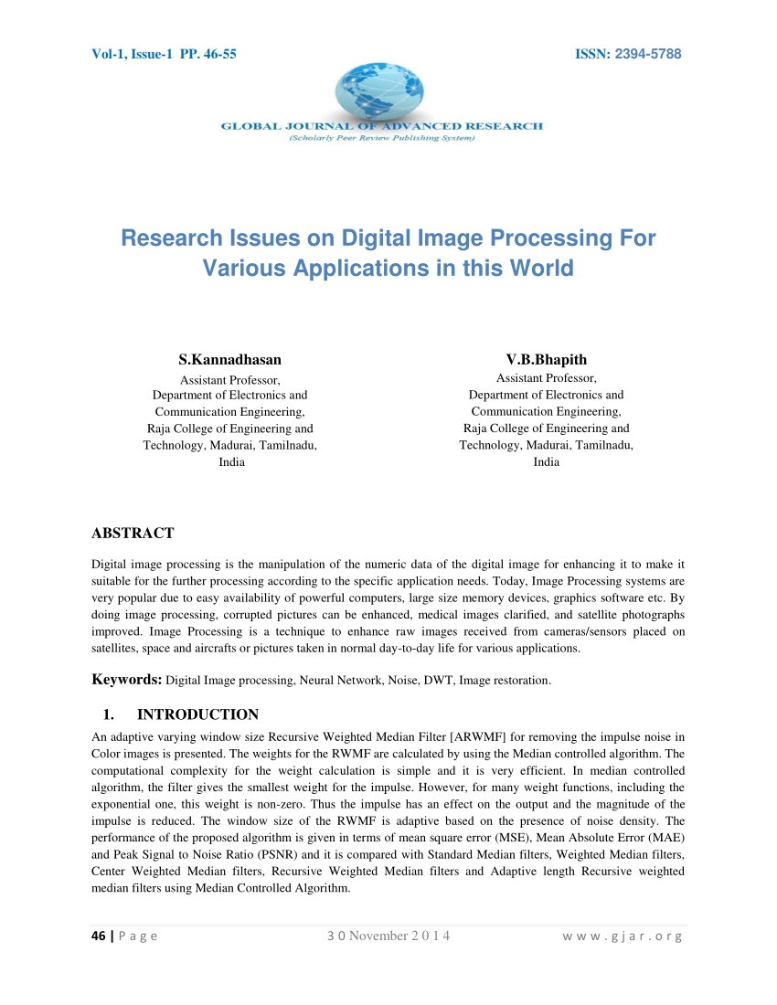 research paper digital image processing