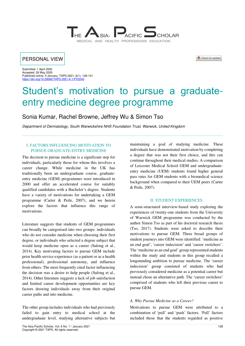 pdf-student-s-motivation-to-pursue-a-graduate-entry-medicine-degree-programme