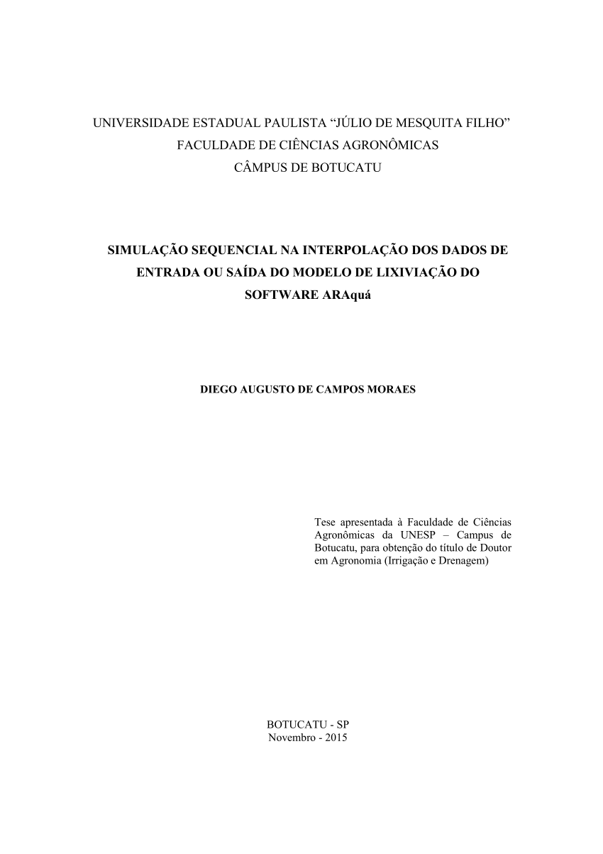 (PDF) SIMULAÇÃO SEQUENCIAL NA INTERPOLAÇÃO DOS DADOS DE ENTRADA OU ...