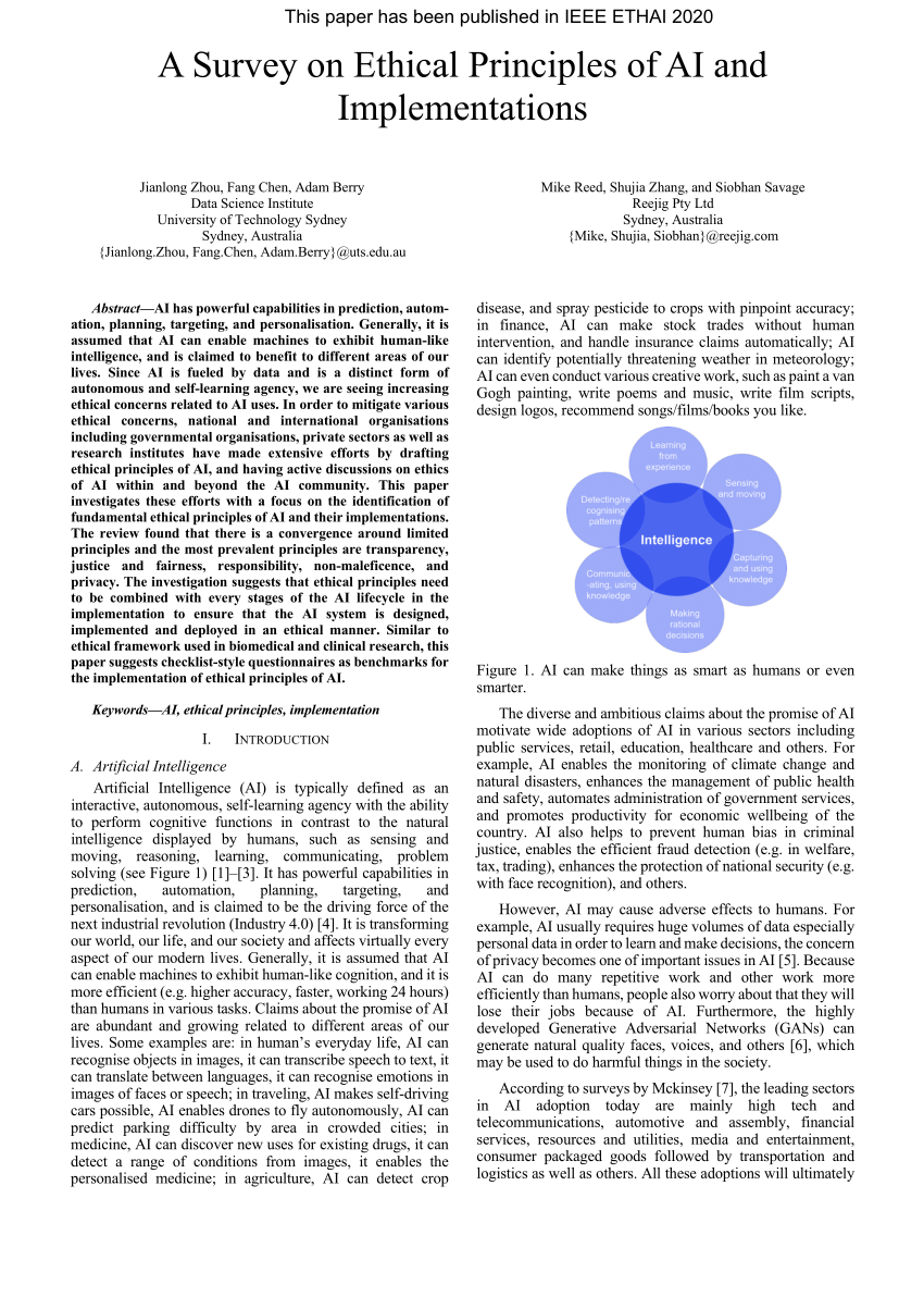 PDF) A Survey on Ethical Principles of AI and Implementations