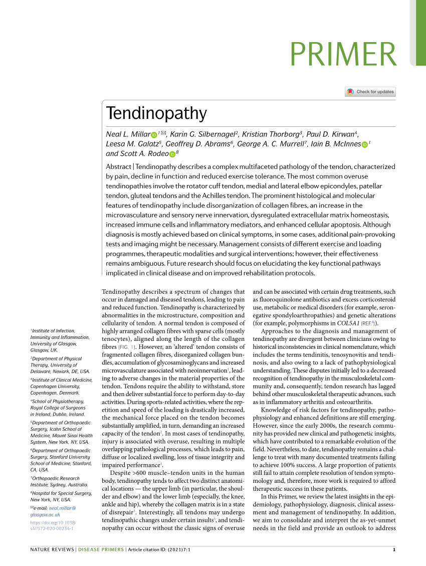 PDF) Tendinopathy