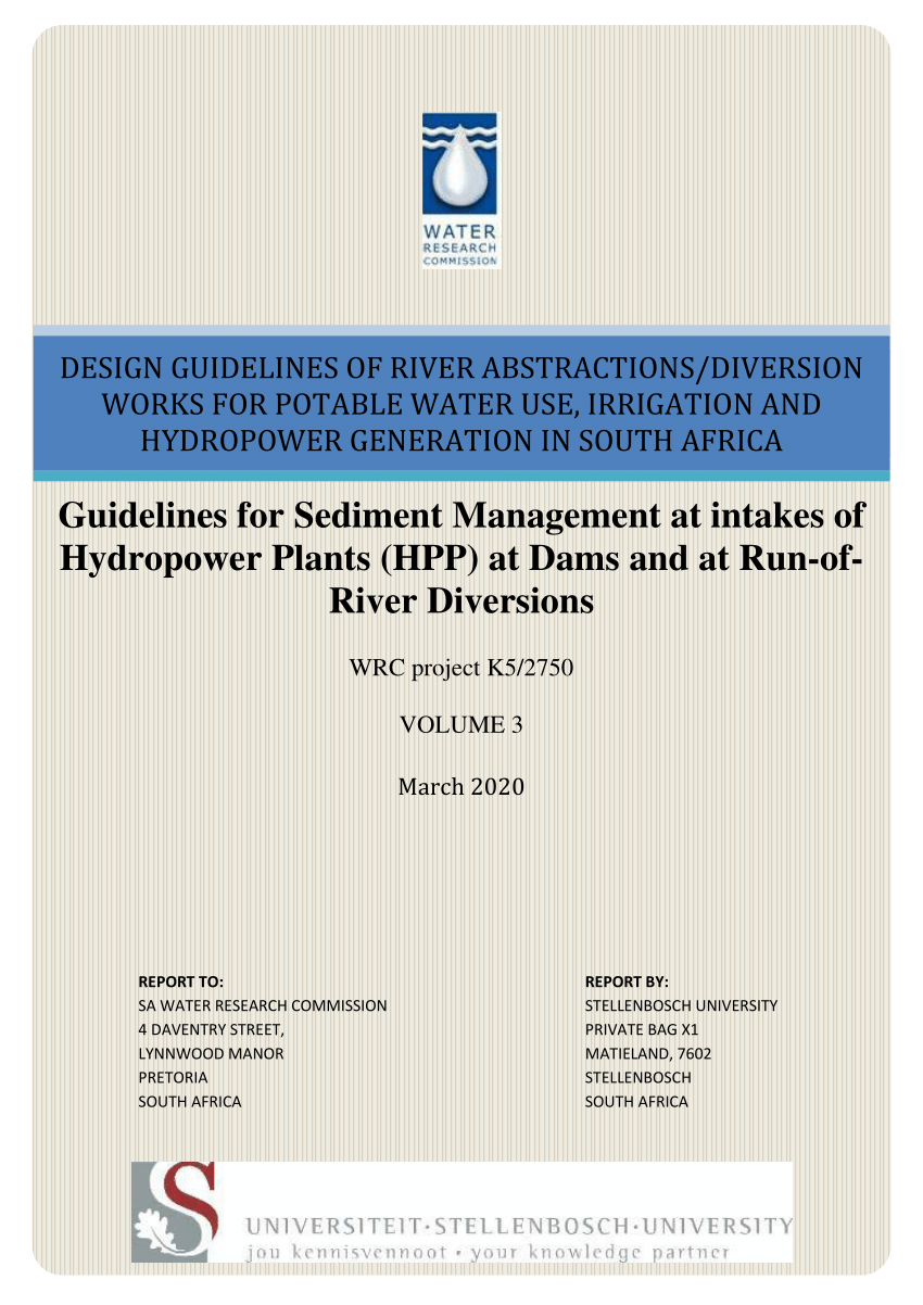 Pdf Guidelines For Sediment Management At Intakes Of Hydropower Plants Hpp At Dams And At 4243