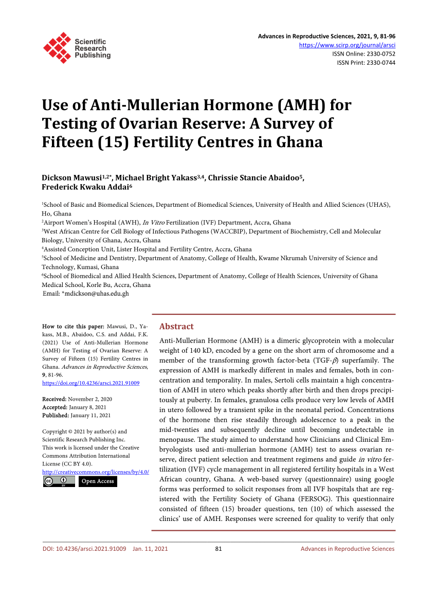 (PDF) Anti-Müllerian hormone inhibits growth of AMH type 
