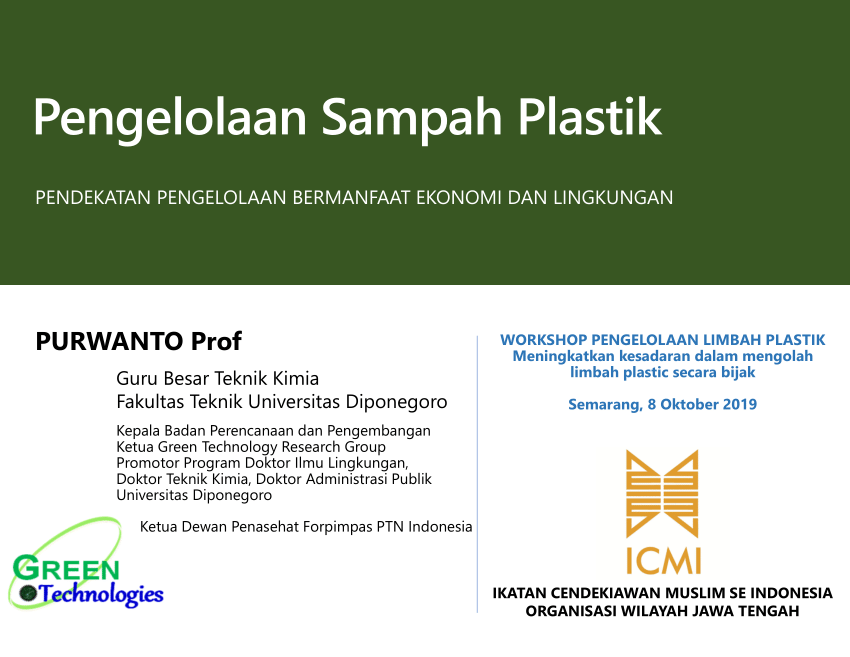 Pdf Pengelolaan Sampah Plastik