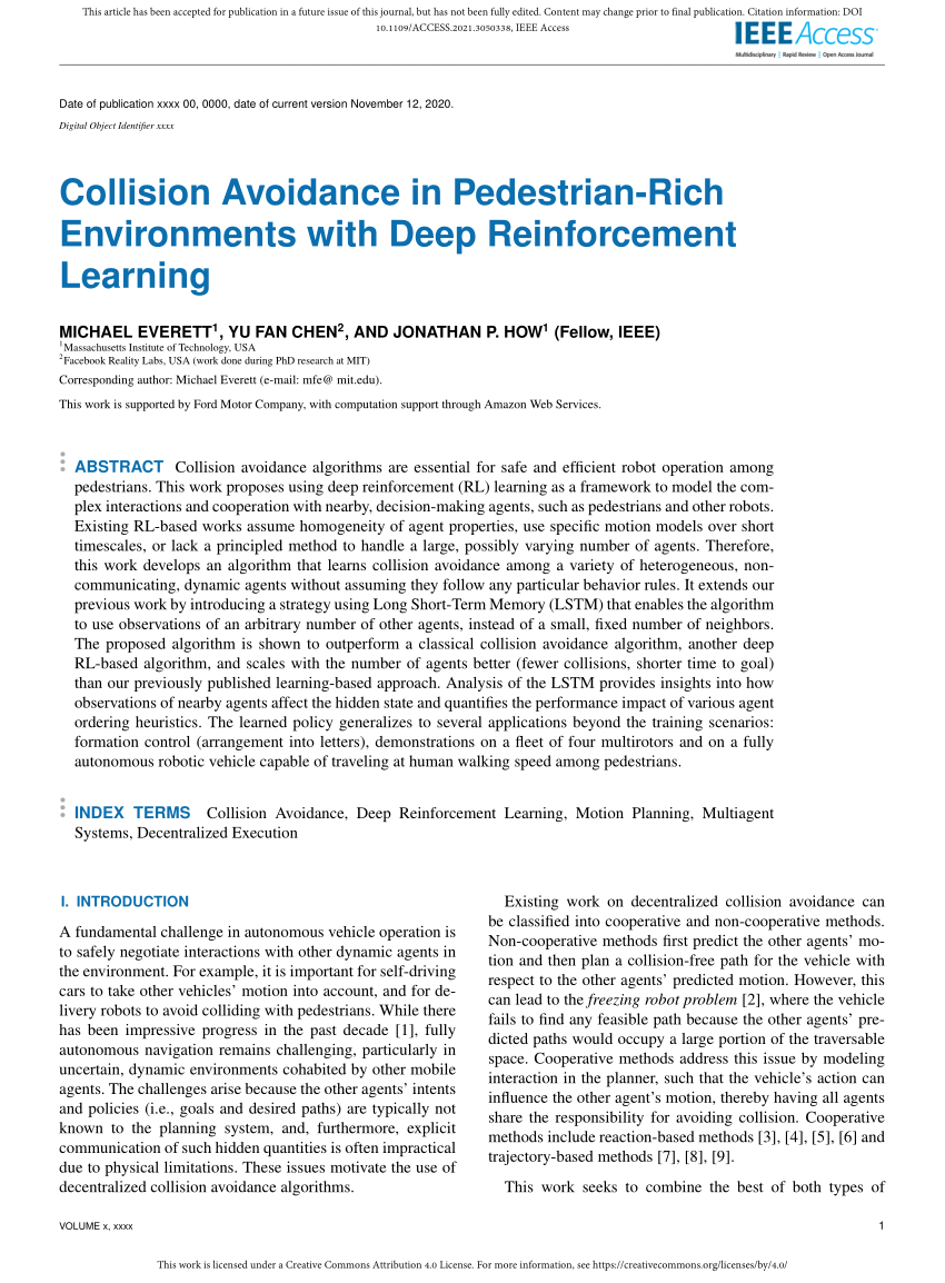 PDF) Collision Avoidance in Pedestrian-Rich Environments With Deep ...