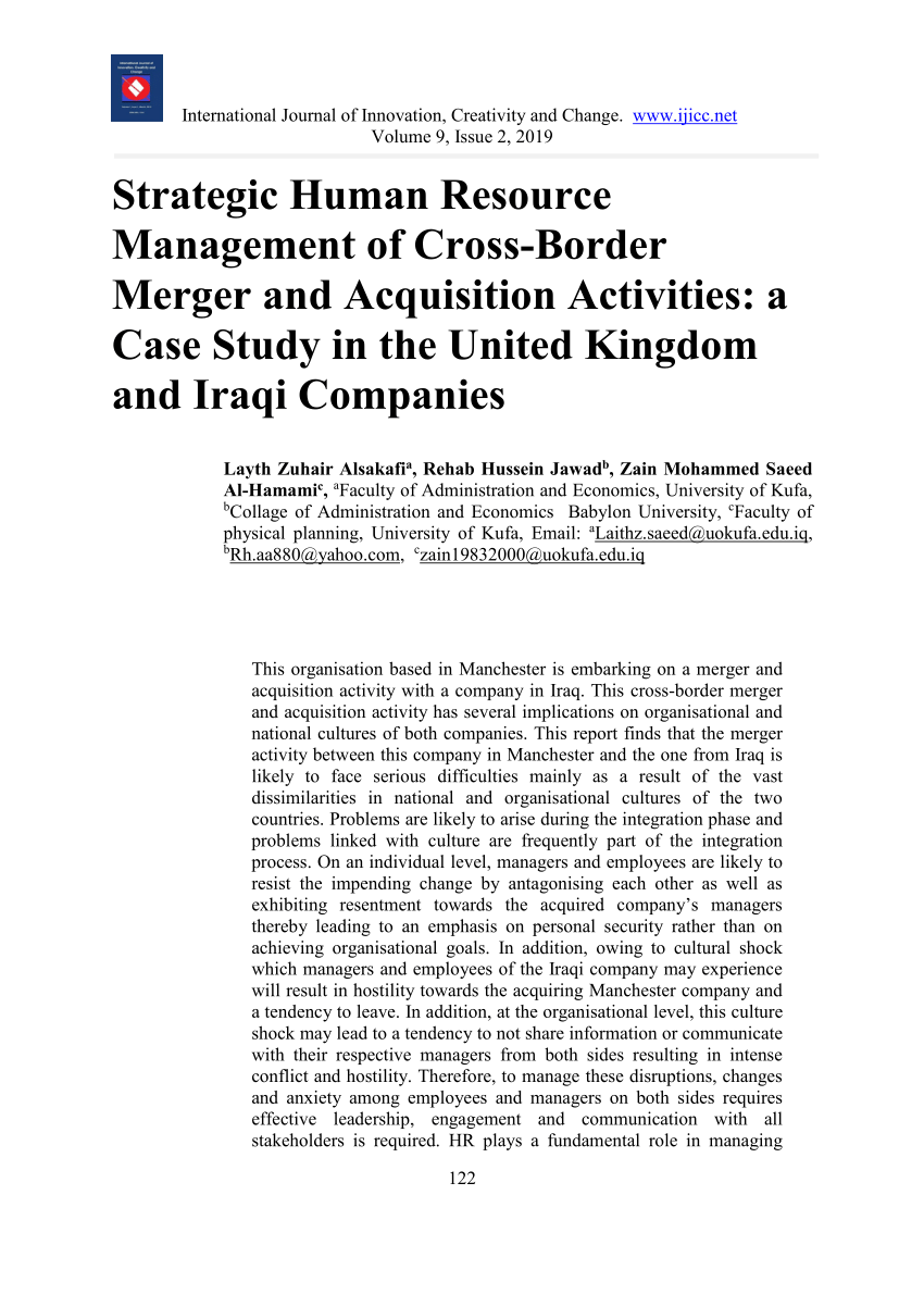 cross border merger and acquisition case study