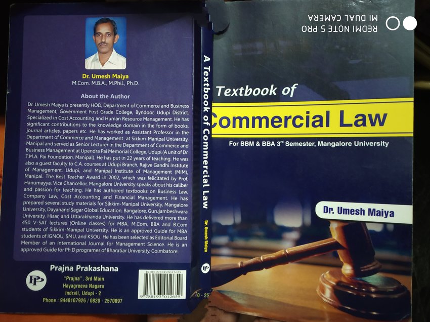 (PDF) A Textbook of Commercial Law