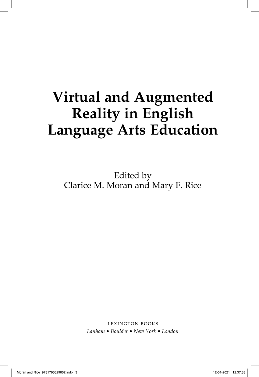 (PDF) Virtual and Augmented Reality in English Language Arts Education