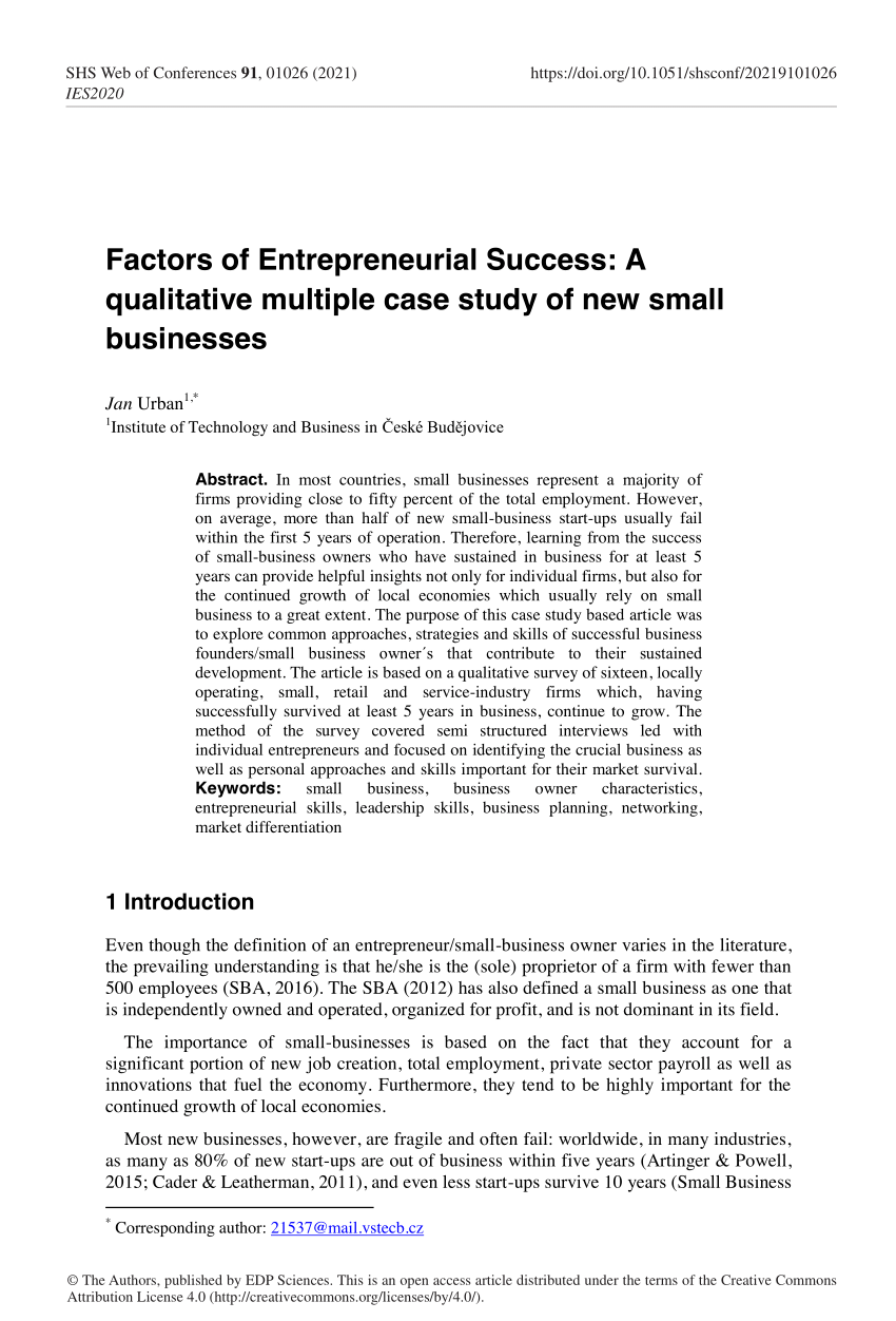 short case study on entrepreneurship