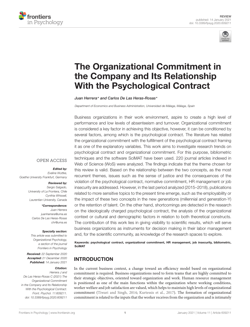 organizational commitment literature review pdf