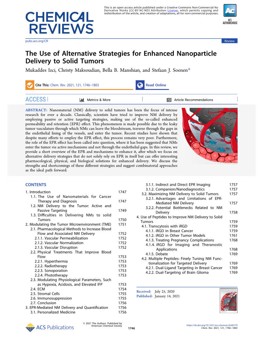 PDF) The Use of Alternative Strategies for Enhanced Nanoparticle 