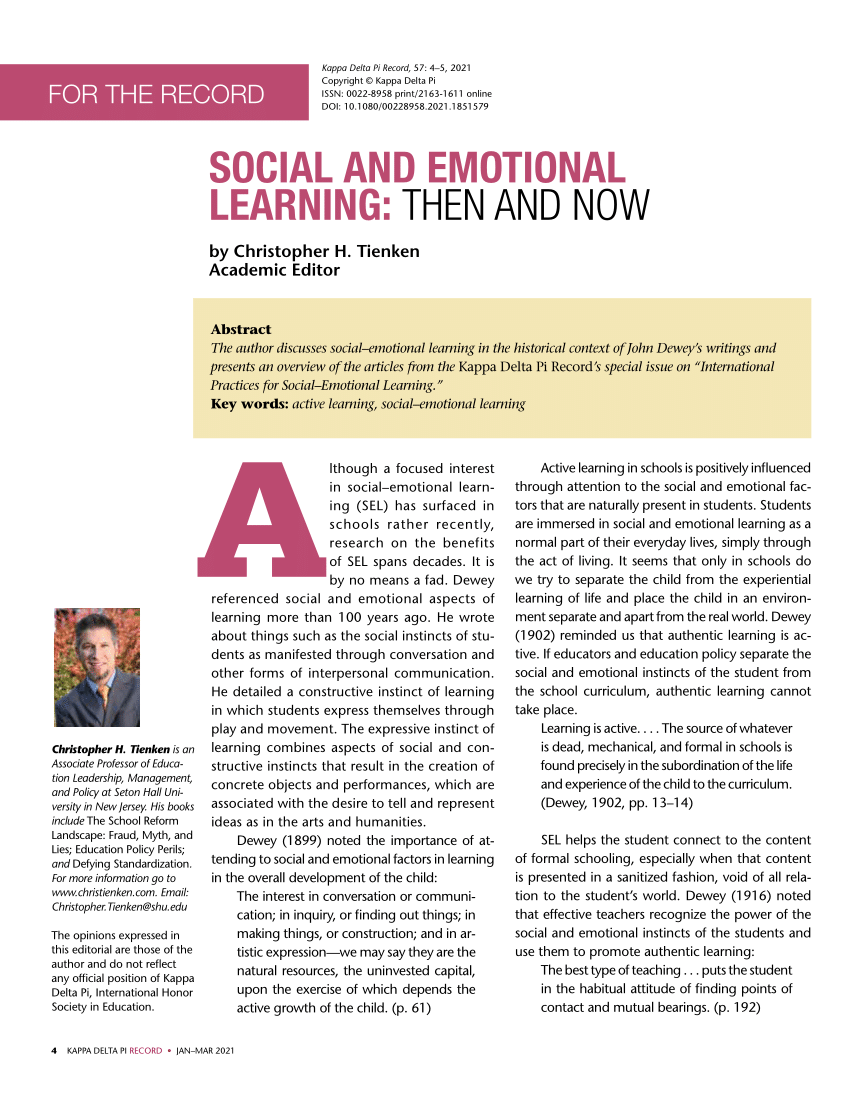 literature review on social emotional learning