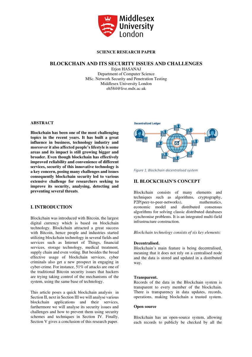 blockchain security issues and challenges